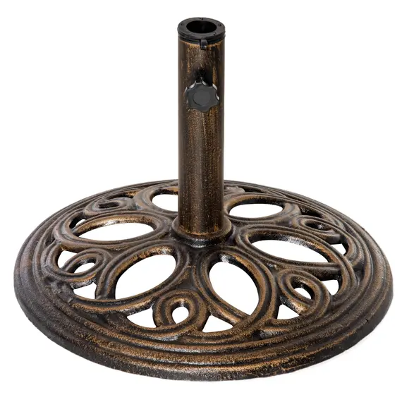 Buy 11.5 kg Cast Metal Round Patio Umbrella Base Stand, Umbrella Holder for Outdoor, Patio, Garden, Bronze Tone