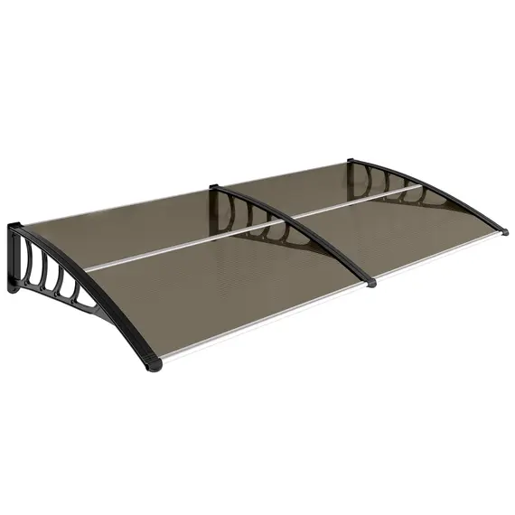 Buy Front Door Canopy, Outdoor Awning, Rain Shelter, 200 x 96cm, Brown