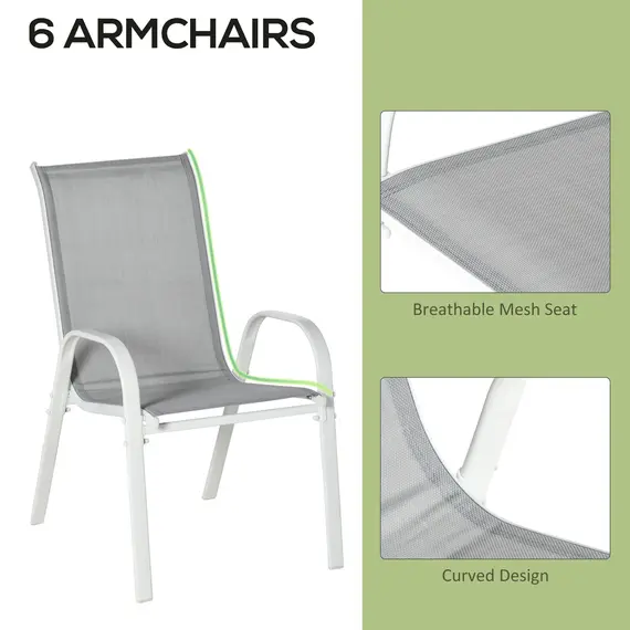 Buy Seven-Piece Outdoor Dining Set - Grey, 5 image