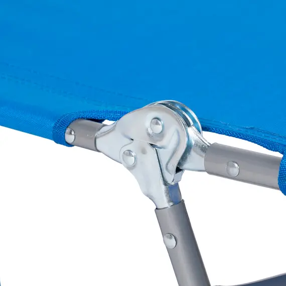 Buy Outsunny Foldable Sun Lounger with Reading Hole - Blue, 9 image