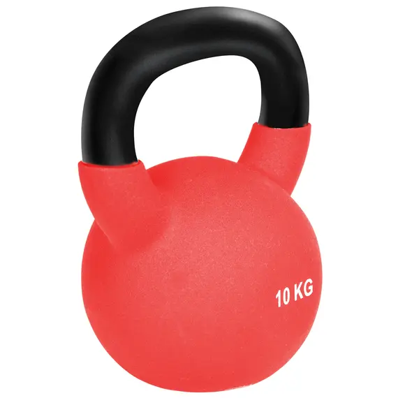 Buy HOMCOM Kettlebell, 10kg Kettle Bell with Non-Slip Handle for Home Gym Weight Lifting and Strength Training, Red