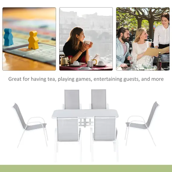 Buy Seven-Piece Outdoor Dining Set - Grey, 6 image