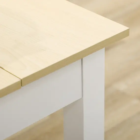 Buy Dining Table for 4 to 6, Modern Kitchen Table with Wood Effect Tabletop, Thick Legs, 120L x 70W x 75Hcm, for Dining Room, Kitchen, Living Room, Oak, 8 image