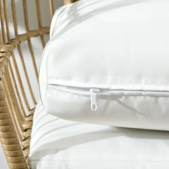 Buy Outsunny Rattan Egg Chair with Cushions and Pillows, Khaki, 9 image