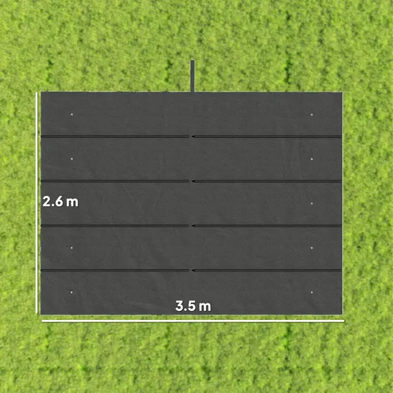 Buy Retractable Pergola Cover, 3.5 x 2.6 m Replacement Canopy Fabric for 4 x 3 m Frame, Roof Top Only, Dark Grey, 3 image
