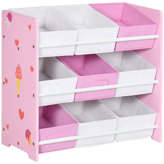 Buy ZONEKIZ Kids Storage Rack, with Nine Removable Baskets, for Nursery, Bedroom, Playroom - Pink