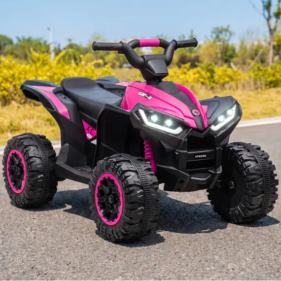 Buy 12V Ride-On Quad Bike w/ Music, Horn, for Ages 3-5 Years - Pink, 9 image