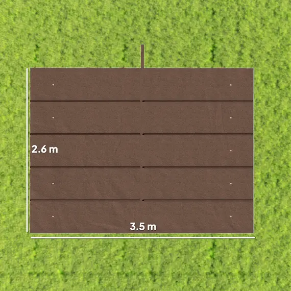 Buy Retractable Pergola Cover, 3.5 x 2.6 m Replacement Canopy Fabric for 4 x 3 m Frame, Roof Top Only, Brown, 3 image