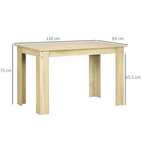 Buy Dining Table for 4-6 People, Kitchen Table with Wood Effect for Dining Room, Oak, 3 image