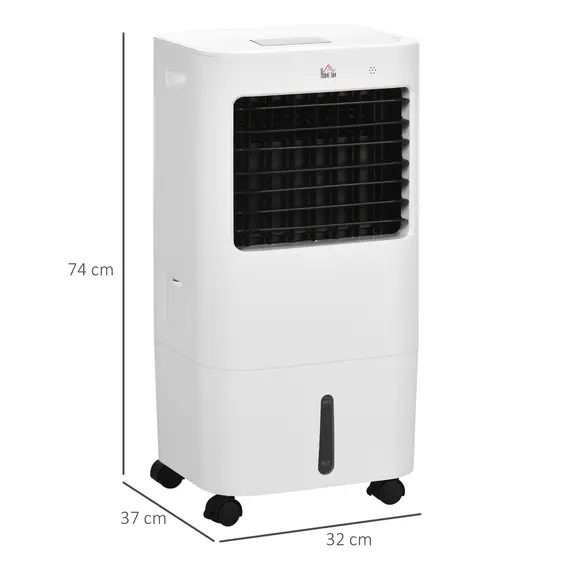 Buy HOMCOM Air Cooler, Mobile Cooling Fan Humidifier Air Conditioner with 15L Water Tank, Oscillation, Remote, Timer, 32x37x74cm, 3 image