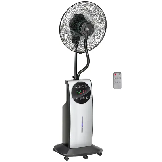 Buy 16" Pedestal Fan with Water Mist Spray, Humidifying Misting Fan, Standing Fan with 3 Speeds, 3.1L Water Tank, Timer and Electric Mosquito Killer Jack, Black