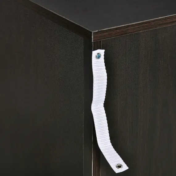 Buy Bedside Cabinet with Drawer and Shelf, White Bedside Table for Bedroom, Living Room, Nightstand Side Table with Metal Rail Set of 2, 7 image