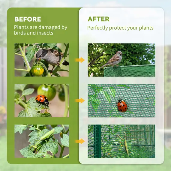Buy 120 x 120cm Compact Plant Cage, with Netting - Green, 4 image