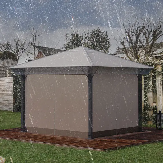 Buy Outsunny 3 x 3 (m) Gazebo Protective Cover, Waterproof Transparent Gazebo Replacement Canopy Cover Top for Canopy and Tent, 2 image