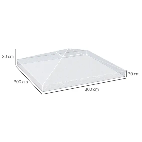 Buy Outsunny 3 x 3 (m) Gazebo Protective Cover, Waterproof Transparent Gazebo Replacement Canopy Cover Top for Canopy and Tent, 3 image