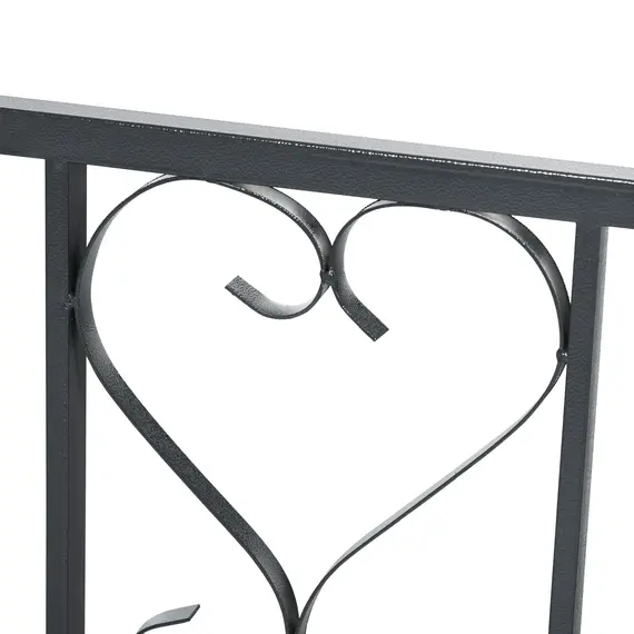 Buy Outdoor Garden Arch with Double Gates, Metal Garden Arbor for Climbing Plants, Roses, Vines, Wedding Arch for Outdoor, 114L x 50W x 206H cm, Dark Grey, 9 image