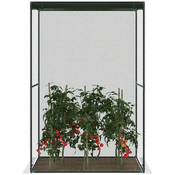 Buy 120 x 120cm Compact Plant Cage, with Netting - Green, 8 image