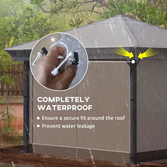 Buy Outsunny 3 x 3 (m) Gazebo Protective Cover, Waterproof Transparent Gazebo Replacement Canopy Cover Top for Canopy and Tent, 5 image