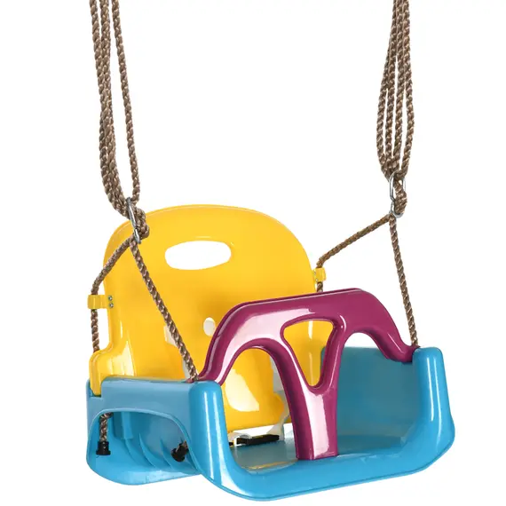Buy 3 in 1 Detachable Kids Swing Seat with Seatbelt, Adjustable Rope for Indoor, Outdoor, Light Blue