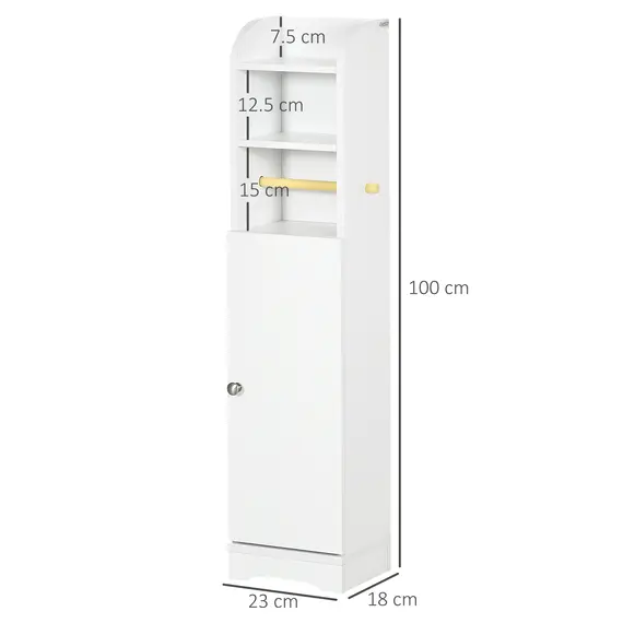 Buy Multi-Storage Narrow Bathroom Cabinet - White, 3 image
