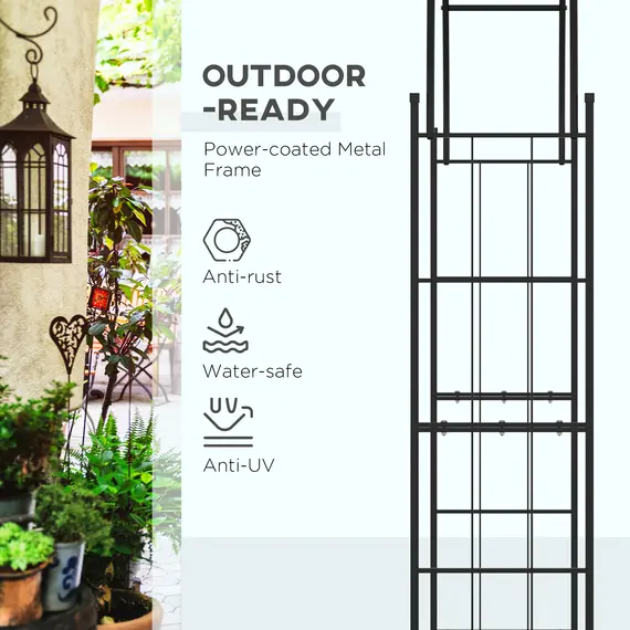 Buy 223cm Garden Arch Trellis, Outdoor Wedding Arbor for Ceremony for Climbing Roses, Vines and Plants, 6 image