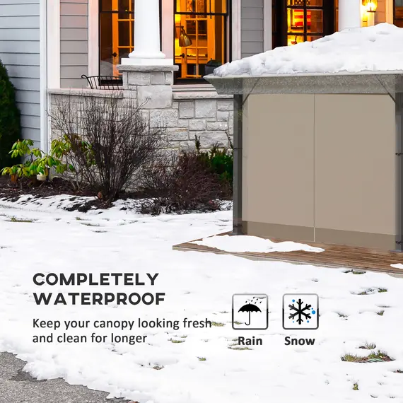 Buy Outsunny 3 x 3 (m) Gazebo Protective Cover, Waterproof Transparent Gazebo Replacement Canopy Cover Top for Canopy and Tent, 4 image