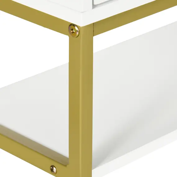 Buy kleankin Bathroom Wall Cabinet, Over Toilet Storage Cabinet with Door and Storage Shelves for Hallway, Living Room, White, 8 image