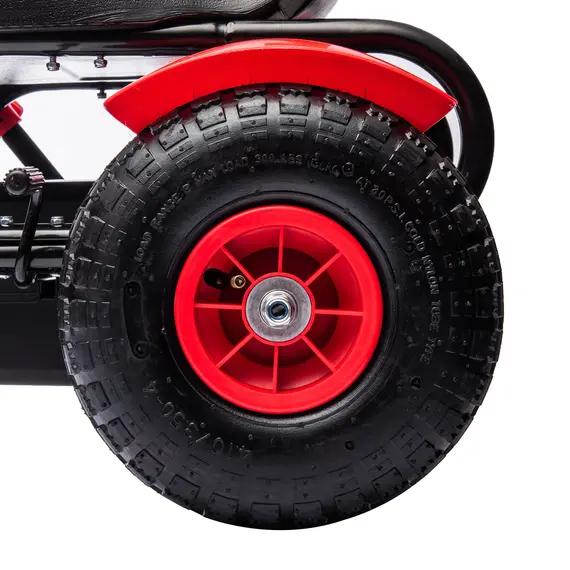 Buy Pedal Go Kart, Kids Ride On Racer with Adjustable Seat, Inflatable Rubber Tyres, Handbrake for Ages 5-12 Years - Red, 8 image