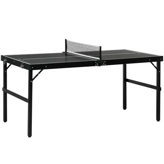 Buy 5ft Mini Table Tennis Table, Folding Ping Pong Table with Net and Aluminium Frame, Portable Ping Pong Game Set for Indoor Outdoor Use, Black