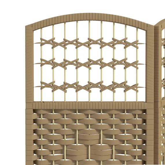 Buy 3 Panel Folding Room Divider, Privacy Screen, Paravent Partition Separator for Living Room, Bedroom, Natural Wood, 7 image