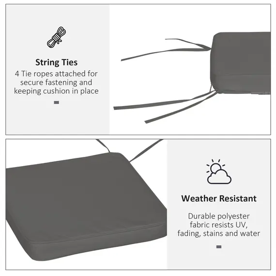 Buy Set of 6 Pcs Chair Cushion, 42Lx42Wx5T cm-Grey, 5 image