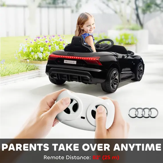 Buy HOMCOM Audi Licensed 12V Kids Electric Ride-On, with Remote Control, Suspension System, Lights, Music, Motor - Black, 5 image