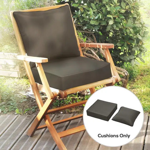 Buy Outsunny Outdoor Seat and Back Cushion Set Patio Deep Seating Chair Replacement Cushion, 2 image