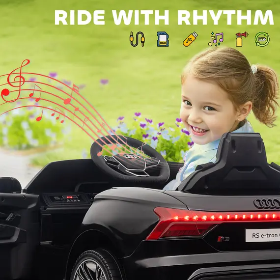 Buy HOMCOM Audi Licensed 12V Kids Electric Ride-On, with Remote Control, Suspension System, Lights, Music, Motor - Black, 9 image