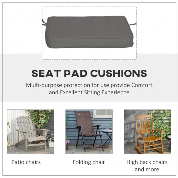 Buy Set of 6 Pcs Chair Cushion, 42Lx42Wx5T cm-Grey, 6 image