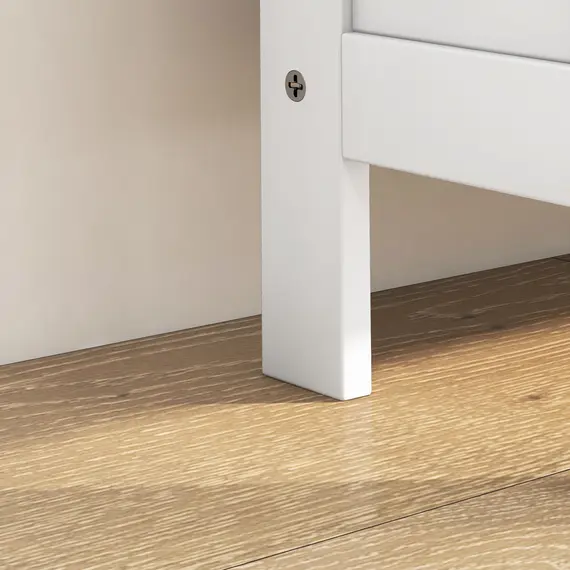 Buy Narrow Shoe Cabinet with 3 Flip Drawers - White, 8 image