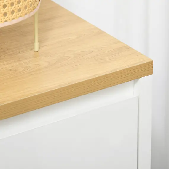 Buy Kitchen Sideboard, Storage Cabinet with Double Doors and Adjustable Shelf for Living Room, Entryway, White, 8 image
