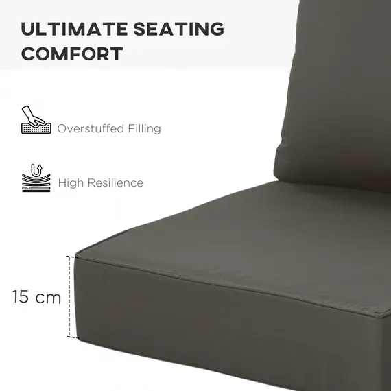 Buy Outsunny Outdoor Seat and Back Cushion Set Patio Deep Seating Chair Replacement Cushion, 5 image