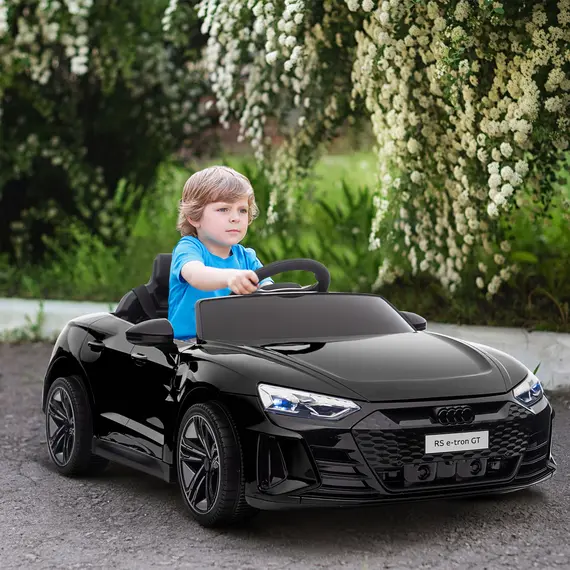 Buy HOMCOM Audi Licensed 12V Kids Electric Ride-On, with Remote Control, Suspension System, Lights, Music, Motor - Black, 2 image
