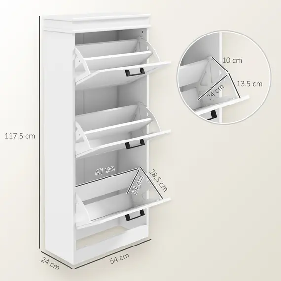 Buy Three-Drawer Minimalistic Shoe Storage Cabinet, for 15 Shoes, 3 image