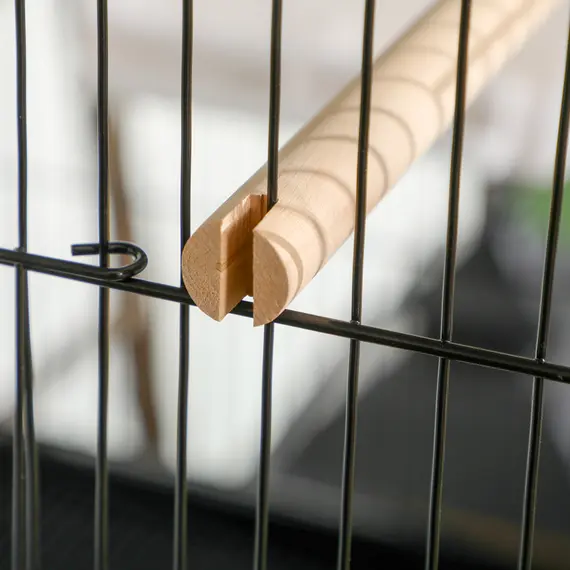 Buy PawHut Bird Cage Budgie Cage 2 In 1 Large Aviary with Wheels Removable Trays for Finch Canaries Cockatiels Black, 9 image