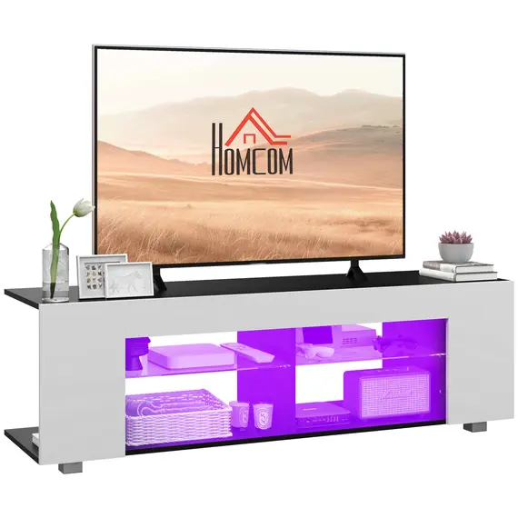 Buy Multi-Shelf TV Cabinet, with Adjustable LED Lights - White