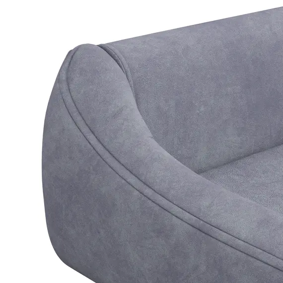 Buy Dog Couch with Soft Cushion, Pet Sofa Bed with Wooden Frame, Removable Cover, for Medium and Large Dogs, Grey, 8 image