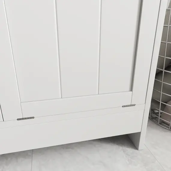 Buy Double Hamper Laundry Storage Cabinet - White, 9 image
