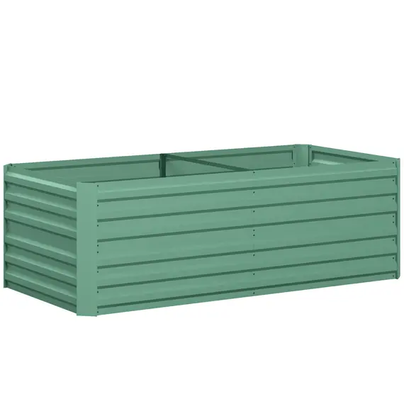 Buy Raised Beds for Garden, Galvanised Steel Outdoor Planters with Multi-reinforced Rods, 180 x 90 x 59 cm, Light Green