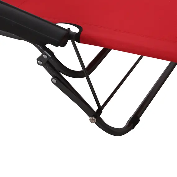 Buy Outsunny 2 in 1 Folding Sun Lounger Reclining Garden Chair Set of 2 with 2-Level Adjustable Backrest, Outdoor Zero Gravity Recliner Garden Chairs with Head Pillow and Armrests, Red, 9 image