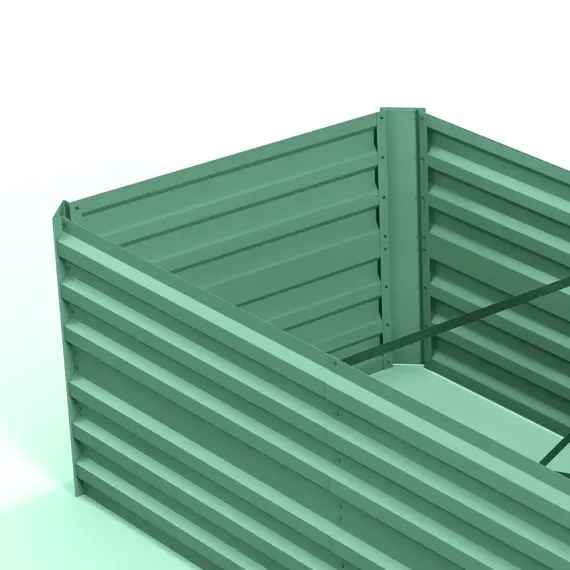 Buy Raised Beds for Garden, Galvanised Steel Outdoor Planters with Multi-reinforced Rods, 180 x 90 x 59 cm, Light Green, 9 image