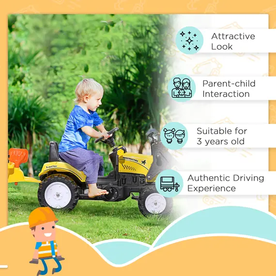 Buy Kids Pedal Go Kart Excavator-Yellow, 7 image