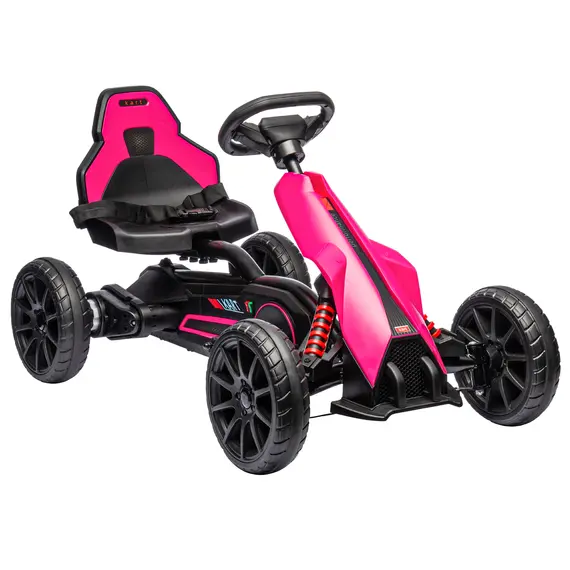 Buy 12V Electric Go-Kart for Kids, Ride-On Racing Go-Kart, with Forward and Reversing Functions, for Ages 3-8 Years - Pink