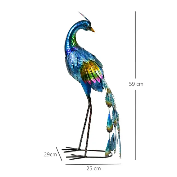 Buy Steel Peacock Garden Statue Decoration Gift, 3 image